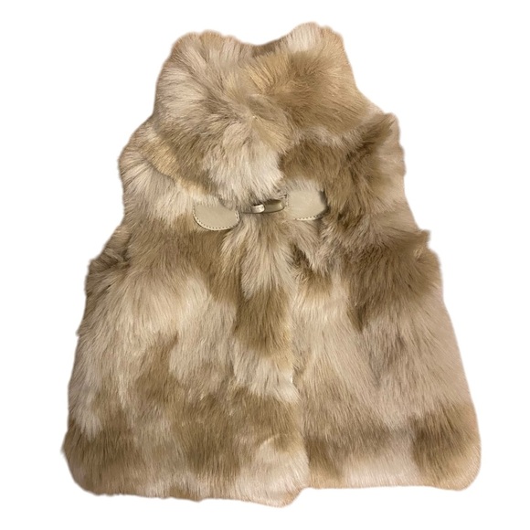 Koala Kids Baby Girl Faux Fur Vest 0-3 months Tan Beige Winter Fuzzy - Picture 1 of 7